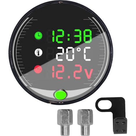 Compteur voltmètre LED universel pour moto 9-24V, thermomètre ambiant, chronomètre modifié (1/5)
