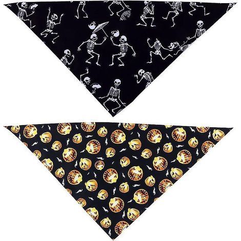 Lot de 2 bavoirs pour chien, décoration d'Halloween (1/3)