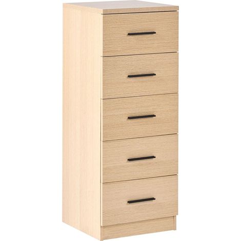 Sideboard Black 5 Drawer Chest MDF Storage Unit Scandinavian Style KITIMAT
