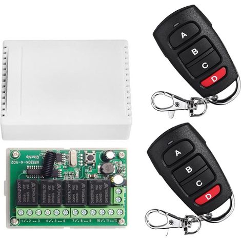 DC12V 24V 4CH 433M Remote Control Switch Four-Way Relay Module (1/5)