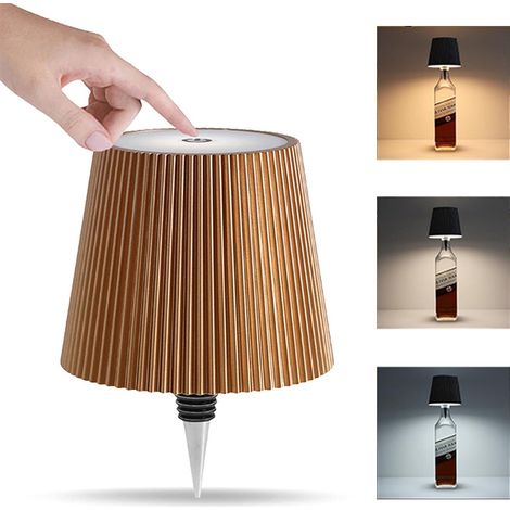 Lampe de bureau dorée sans fil, lampe LED rechargeable, veilleuse, lampe de bureau tactile 3000K/4000K/6000K (1/5)