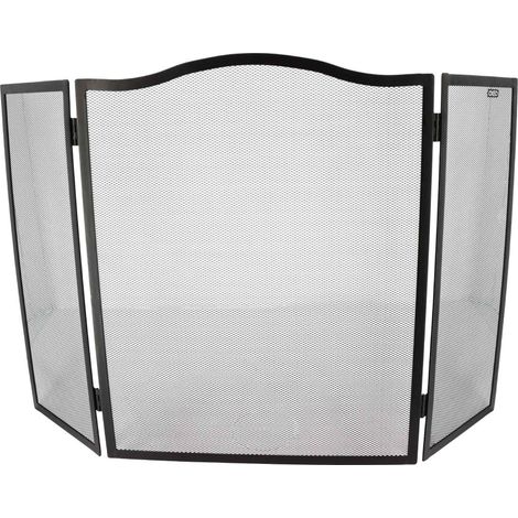 Grille de protection cheminée - Pare feu cheminée - Pliable 3 panneaux - Longueur 96cm - Hauteur 58cm - Acier