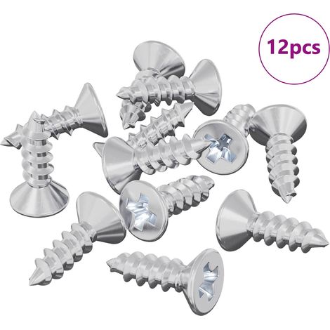 Tapping Screw 12 pcs Silver 4 x 12 mm Iron vidaXL