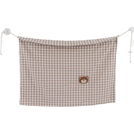 Store pare-soleil coton à motif écossais ours café pour fenêtre latérale de voiture, décoration enfant bébé, rideau occultant avec motif cartoon (1/5)