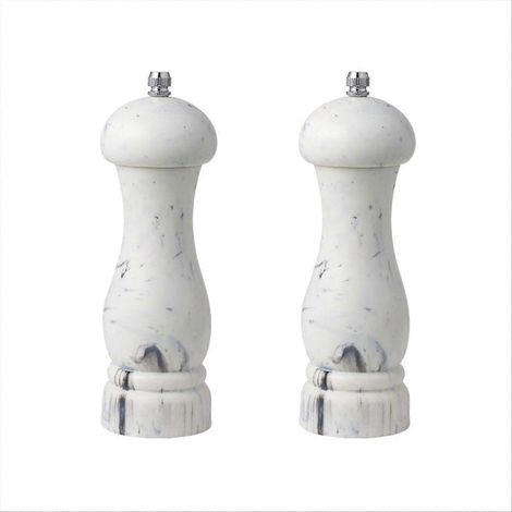 Moulin à Poivre et Sel, Lot de 2 Moulins en Marbre Imitation, Rechargeables et Élégants (1/5)