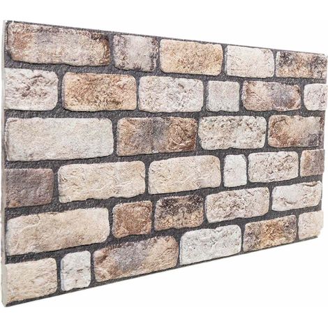 Wandpaneele 10 pcs Hellbraun 100 x 50 cm EPS-Schaum
