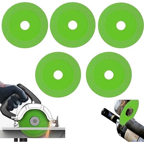 Lot de 5 disques à tronçonner le verre, disques diamantés ultra-fins de 10 cm, outil de meulage et de coupe précise (1/5)