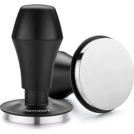 Tamper à café de 53,3 mm V4.1 avec retour sonore de clic, tamper avec ressort et base plate, compatible avec porte-filtres de 54 mm de machines à expresso, noir (1/5)