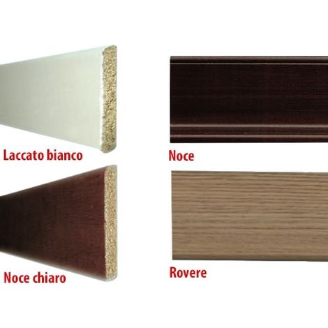 24 MT DI BATTISCOPA IN LEGNO CON PIEDINO FINITURA NOCE 70X8 MM (1/2)