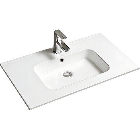 Vasque à encastrer rectangulaire - 80 x 46 cm - Blanc brillant - AUREA (1/5)