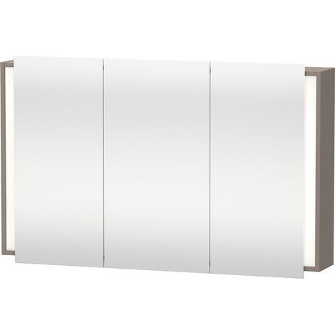 Armadio a specchio Duravit Ketho 7533, 1 anta a doppio specchio e 1 anta a specchio, 1200mm, Colore (anteriore/corpo): Basalto opaco decoro opaco - KT753304343