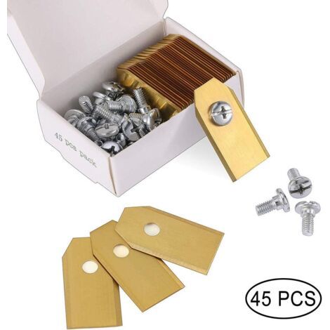 45 cuchillas de titanio para todos los robots cortacésped Husqvarn/Automower/Yardforce/Gardena (3g-0,75 mm) con 45 tornillos, cuchillas de repuesto para los modelos 105, 310, 315, 320, 420, 430x y r40
