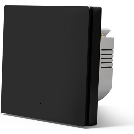 ZigBee Interrupteur mural intelligent - 86 mm - Interrupteur mural encastré - Plaque en plastique (câble neutre nécessaire) - 1 compartiment 1 voie - Noir (1/5)