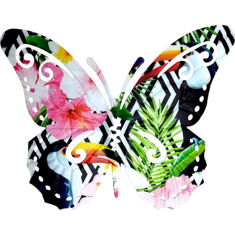 Décoration murale papillon en fer, ornement à suspendre pour jardin, artisanat en métal, couleur 3 (1/3)