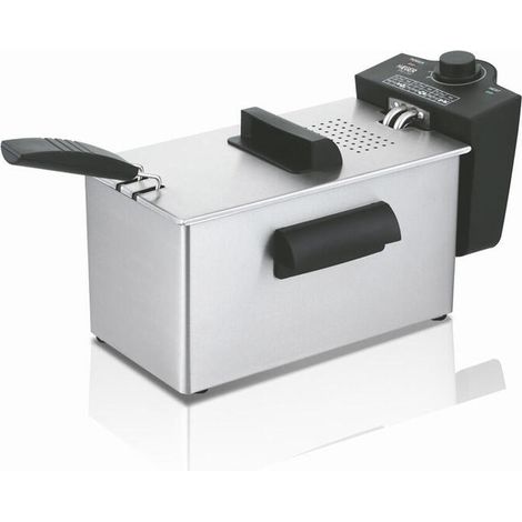 Freidora Clásica Haeger negra 3 litros 2000 W (1/3)