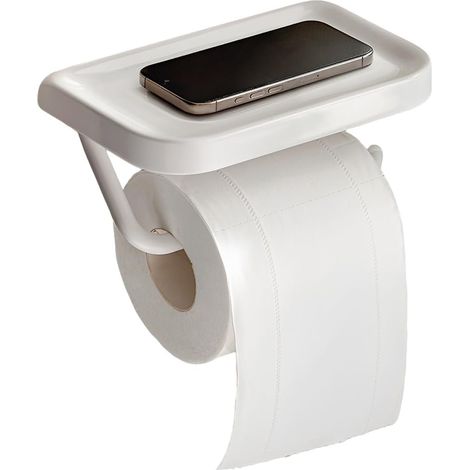 Support Papier Toilette sans Percage,ABS Multifonctionnel Mural Deco Salle De Bain Porte Rouleau,Compatible avec Tous Les Rouleaux De Toilette Porte Papier Toilette (1/5)