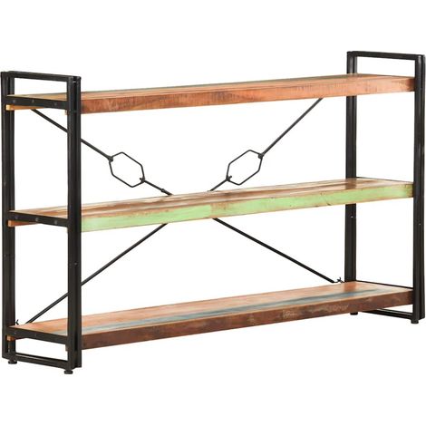 Bücherregal 3 Fächer 140x30x80 cm Altholz Massiv