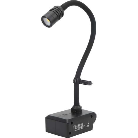 Lampada da tavolo senza fili – braccio flessibile – 3 livelli di luminosità – braccio extra lungo e flessibile – protezione per gli occhi – clip – 14,4-20 V