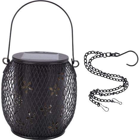 Lanterne solaire suspendue d'extérieur, lampe décorative LED en métal pour jardin, terrasse, cour, pelouse, table, design ajouré (1/5)