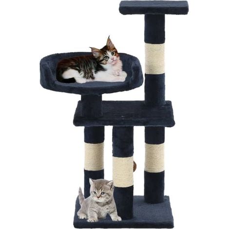 Arbre à chat avec poteau à griffes en sisal, 65 cm, bleu