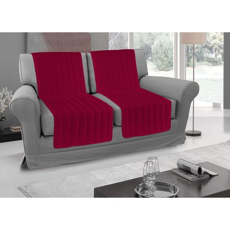 Copridivano A Fasce Trapuntate Proteggi Seduta Modello Stripe Colore Bordeaux, misura1 CoppiacoloreBordeaux