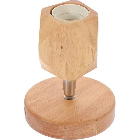 Douille E27 en Bois Beige Support Rotatif, Accessoire D'éclairage Moderne pour Lampes Murales Bureaux Industriels ou Librairies (1/5)
