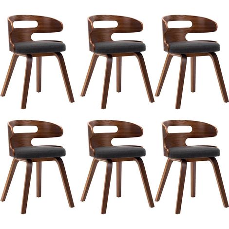 Maison Exclusive - Sedie da Pranzo 6 pz Grigio Scuro in Legno Piegato e Tessuto (1/5)