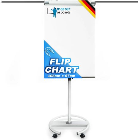 Mobiles Flipchart Shark Premium Rollenfuss 2 Papierhalter Höhenverstellbar