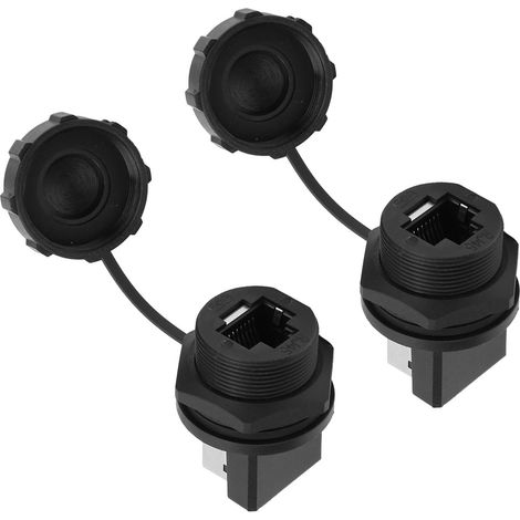 2 Stück RJ45-180° RJ45-Anschlussleiste, wasserdichter RJ45-Adapter für den Außenbereich (IP67) (1/5)