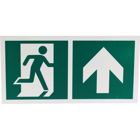 Symbole d'évacuation d'urgence RS PRO, Sortie de secours en haut, Plastique ( Prix pour 1 )