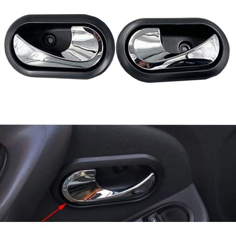 EASYCOMFORT Poignées de porte intérieure voiture Logan Duster chromées noires gauche droite paire haute résistance rechange 8200733847 8200733848 (1/5)