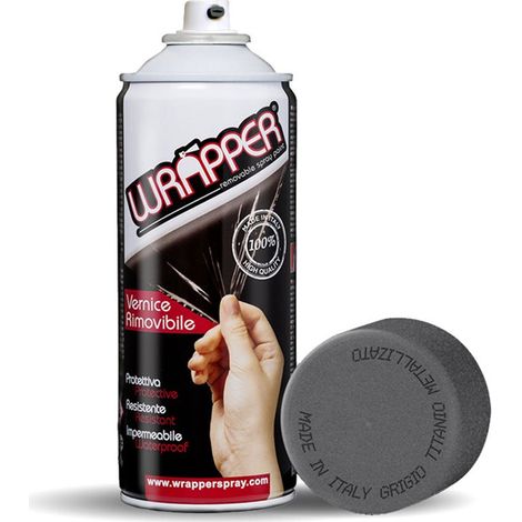 Wrapper Spray Vernice Removibile Tinta Metallizzata - Colore: GRIGIO TITANIO