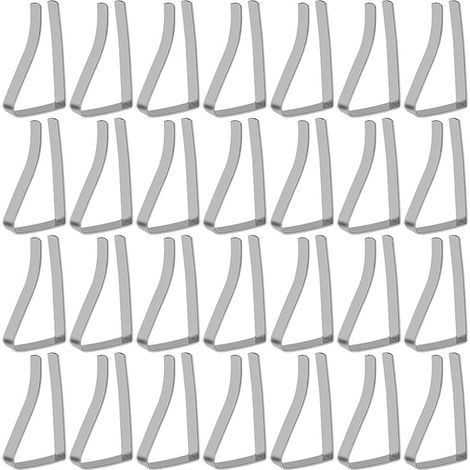 Lot de 24 Pinces à Nappe en Acier Inoxydable Élastique Housse de Table Colliers de Serrage 55mm Grande Bouche Clip Réglable à Pince à Ressort Clip (1/5)