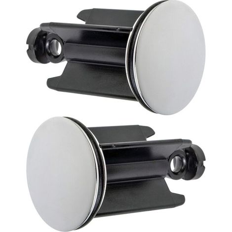 Bouchon de Lavabo de Salle de Bain Universel Ø 40 mm, Lot de 2, Bouchon d’évacuation Chromé, Constitué de Laiton, avec Joint en Caoutchouc, Bouchon Réglable en Hauteur, Bonde de Baignoire Antirouille (1/5)