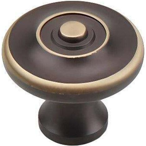 Poignée de meuble en cuivre pur, poignée de tiroir antique, petite poignée de porte en cuivre noir, bouton marron - 32 mm (1/5)