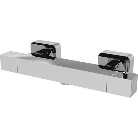 Square Wall Mount Shower Thermostatic Bar Valve Tap (Kit Not Included) - Chrome - Balterley