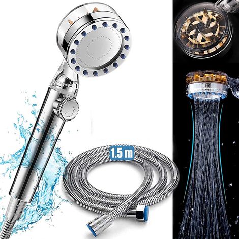EASYCOMFORT Économiseur d'eau Douchette Douche Salle de Bain  Chrome  Pommeau Douche Anti Calcaire avec Tuyau 1.5M & Mode Réglable Illimité (1/5)