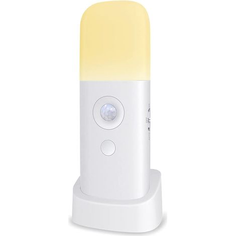Veilleuse à détecteur de mouvement, veilleuse à intensité variable, lampe rechargeable sur batterie, lampe portable à détecteur de mouvement pour chambre d'enfant, chambre à coucher, couloir (1/5)