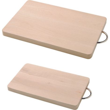 Planche de bois de hêtre avec poignée en acier 31x18x2 cm