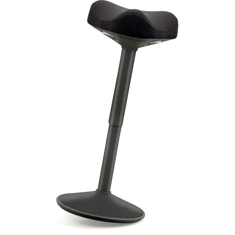 Tabouret Ergonomique à Bascule, Améliore la Posture, Base bombée antidérapante, Assise Confort matelassée Forme Selle, Hauteur réglable, Poste Assis-Debout, Travail Bureau, Maison, Dessin - Noir (1/5)