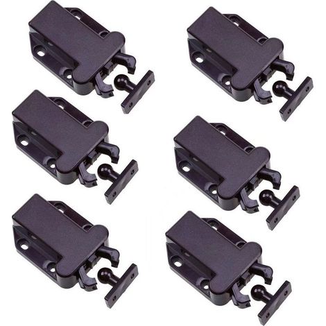 Lot de 6 loquets placard à libération tactile, non magnétiques pour tiroir – Fermeture sûre et discrète (1/4)