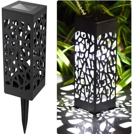 10 luces solares para exteriores, cuadradas con sensor de luz, impermeables, para jardín y uso exterior. (1/3)