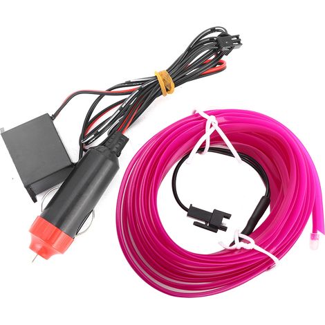 Guirlande lumineuse décorative 4 mètres violette pour intérieur auto, bande LED EL froide, pièces de modification voiture. (1/5)