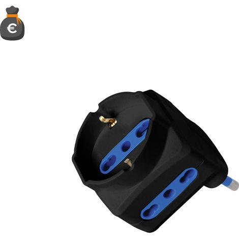 Adaptateur Gain de Place Alcapower Triple Prise 16A Universel Noir Structure Compacte pour Prises Électriques Italiennes Standard à 3 Broches SEO (1/3)