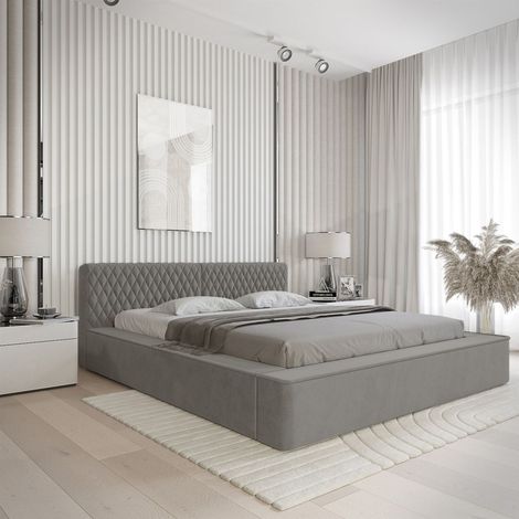 Polsterbett Doppelbett NORFOLK 180x200cm in Stoff Ditra Grau (1/5)