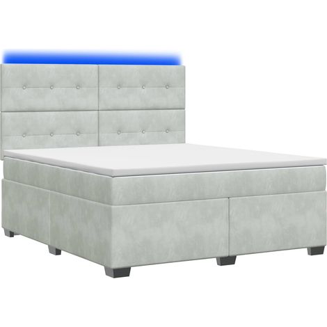 Maison Exclusive - Letto box spring con materasso Grigio Chiaro 140 x 190 cm (1/5)