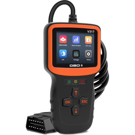 Scanner OBDII pour voiture, lecteur de codes d'erreur moteur, outil de diagnostic, réinitialisation et effacement des codes défauts moteur. (1/5)