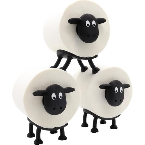 Porte-papier toilette pour rouleaux de 38 et 42 mm - Mouton - Lot de 3