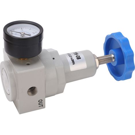 Régulateur pression air compresseur avec soupape sécurité auto manomètre laiton aluminium QTYH-08 0.15-4.0MPa (1/5)