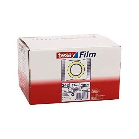 Tesa cinta adhesiva standard flowpack transparente 33mx19mm -24u-